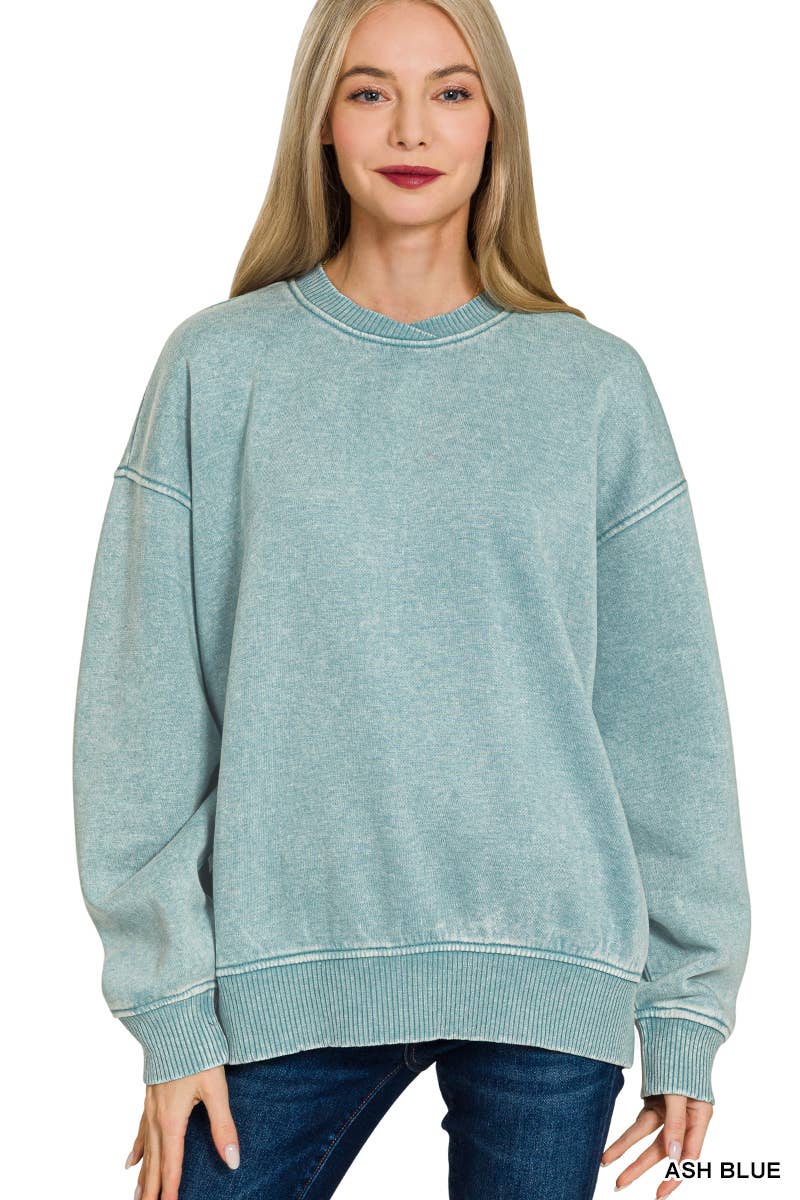 Acid Wash Oversized Pullover