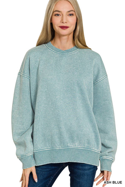 Acid Wash Oversized Pullover