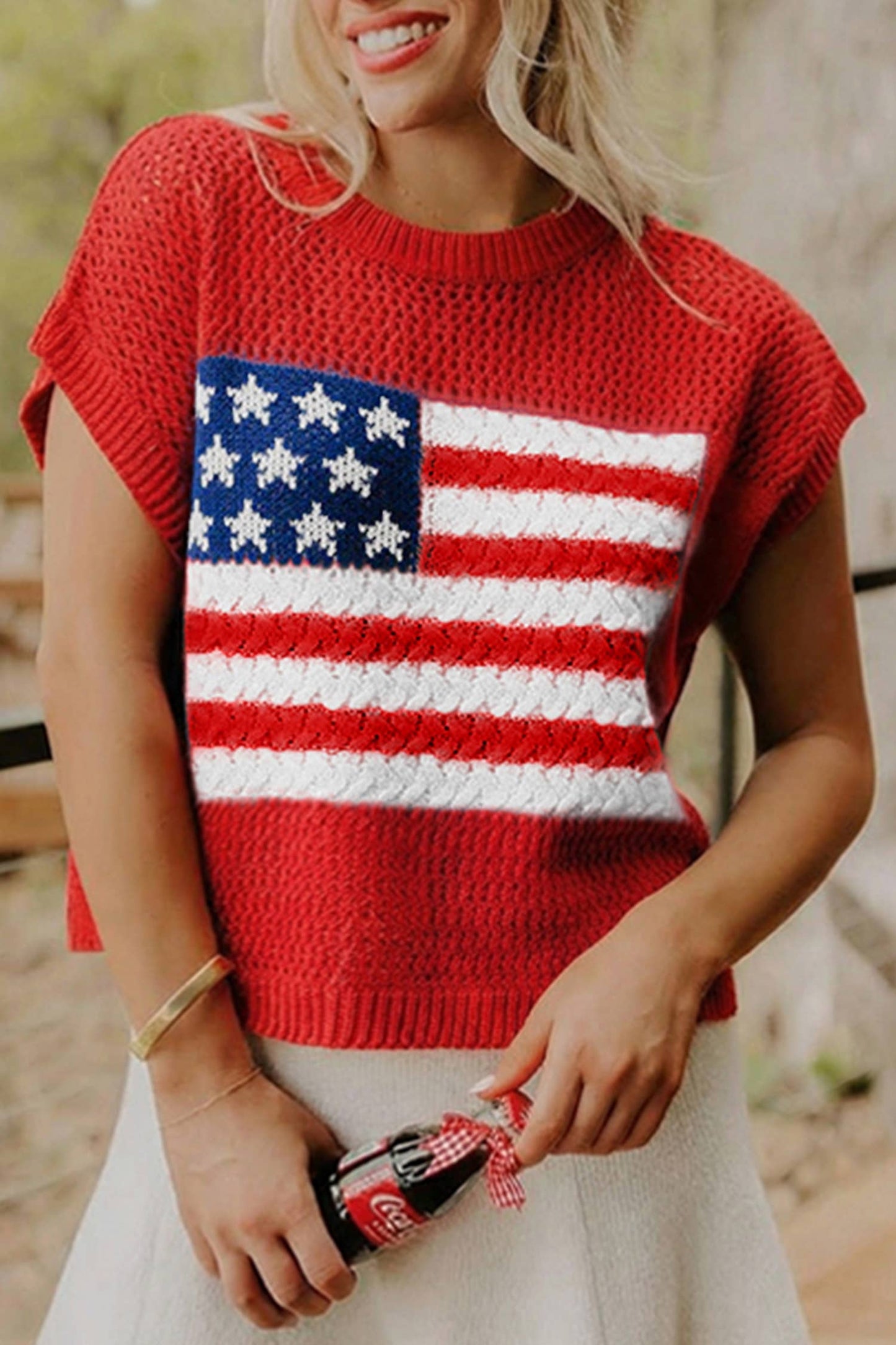 USA Flag Crochet Top