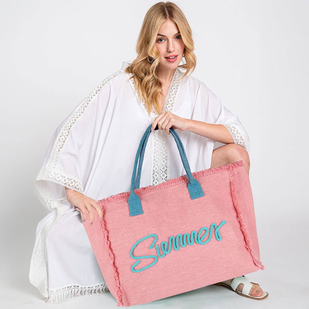 SUMMER Canvas Beach Bag