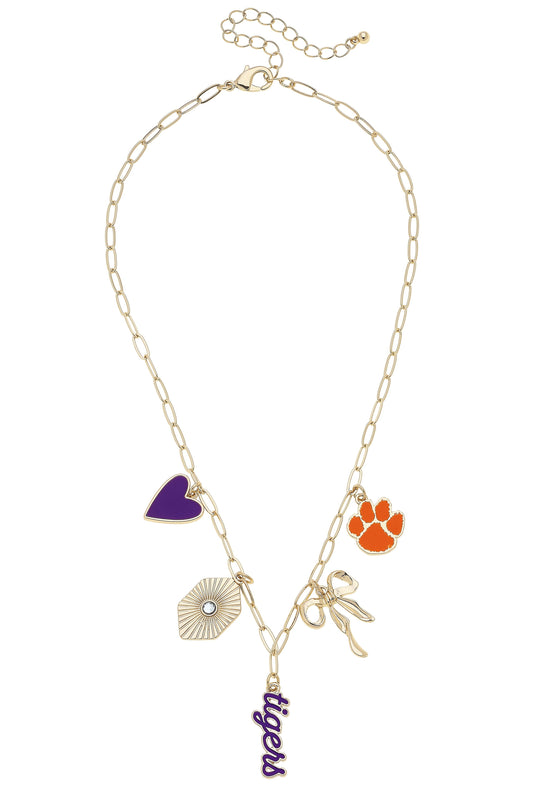 Clemson Tigers Paper Clip Charm Collector Necklace
