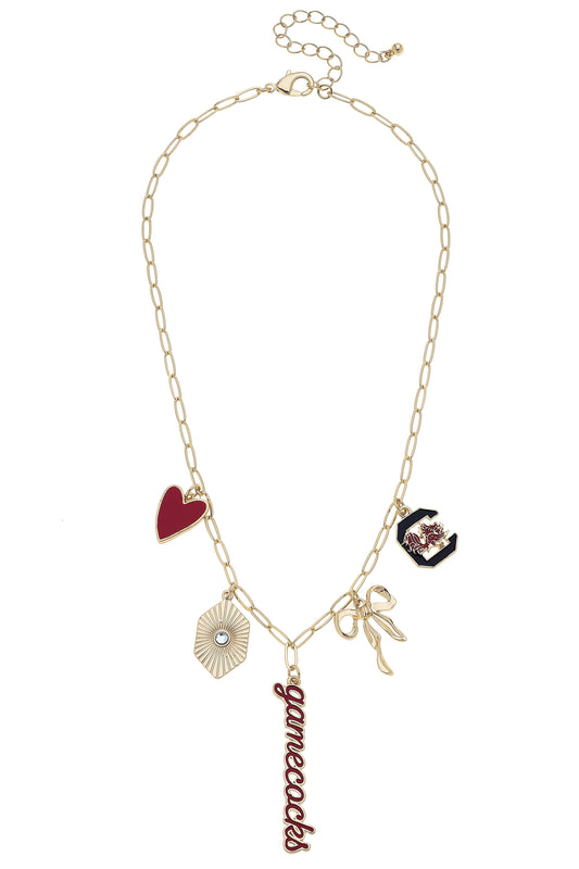 South Carolina Gamecocks Paper Clip Charm Necklace