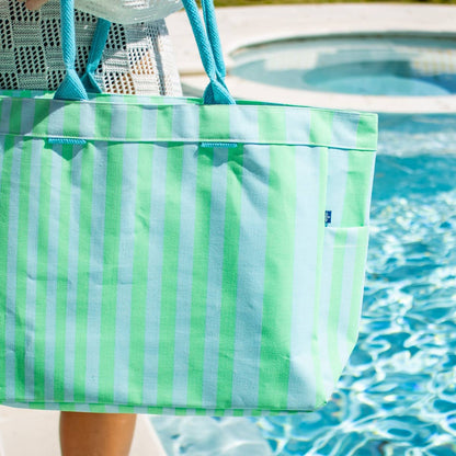 Caroline Durham Tote   Turquoise/Mint   18x13.5x6