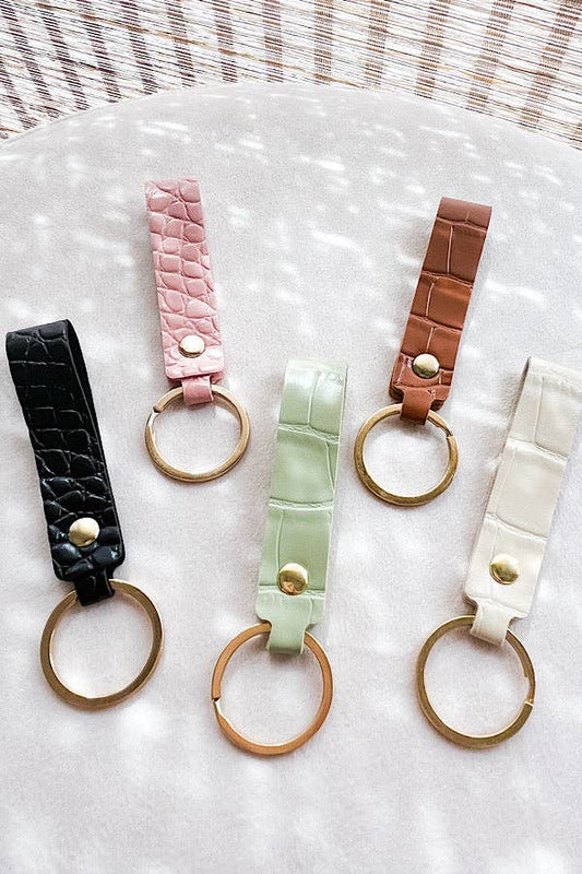Faux Leather Keychain