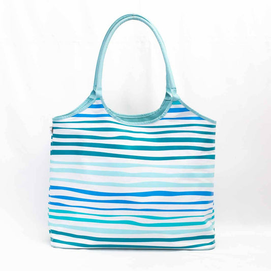 Barbados Stripe Beach Bag   Sky/Multi   20x16x8