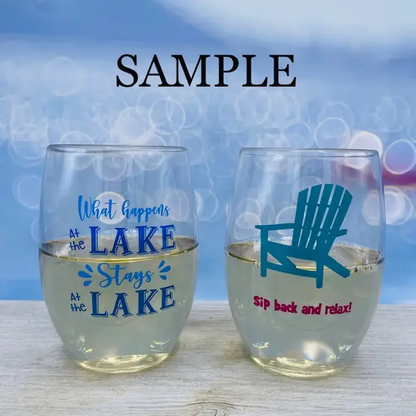 POOL Unbreakable Stemless TRITAN Plastic Wine Glasses