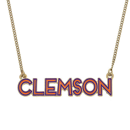Clemson Tigers Outline Enamel Necklace