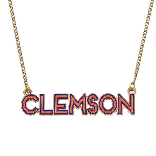 Clemson Tigers Outline Enamel Necklace