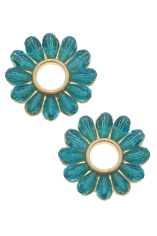 Faye Delicate Glass Flower Stud Earrings