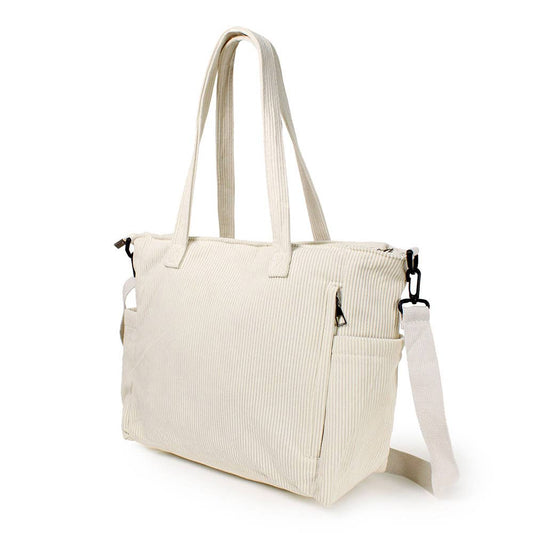 Multi Pocket Corduroy Tote Bag