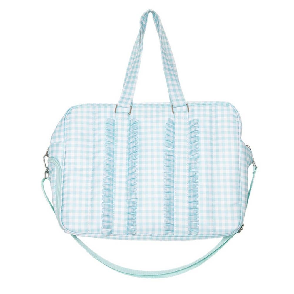 Mint Plaid Ruffle Weekend Bags Women