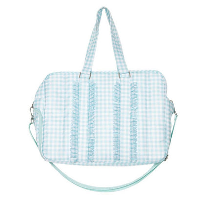 Mint Plaid Ruffle Weekend Bags Women
