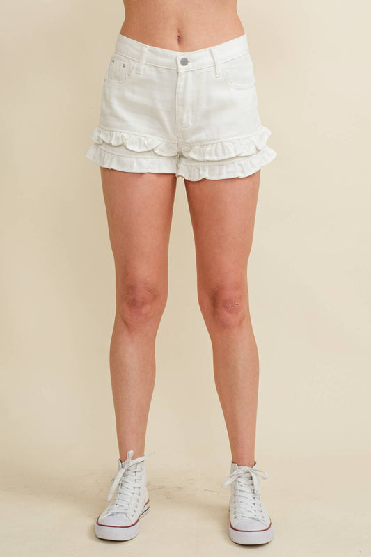 RUFFLE TIERED SHORTS
