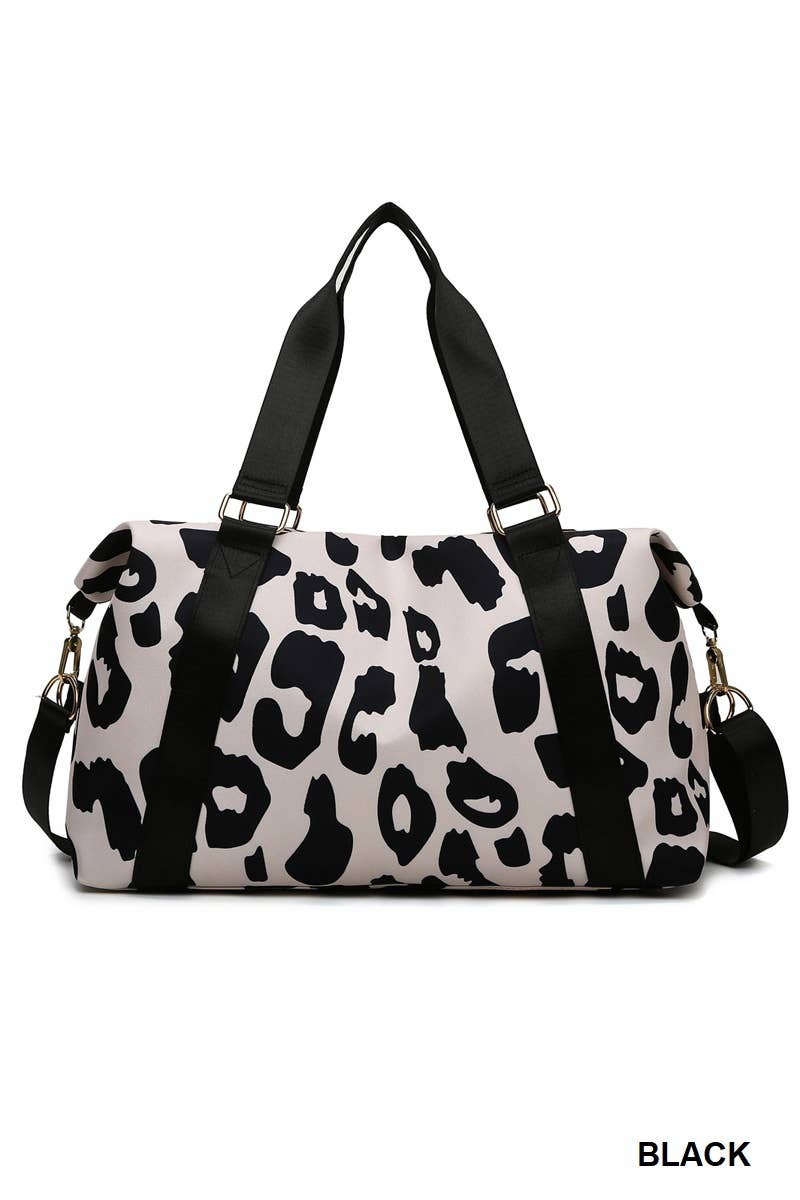 Leopard Print Large Weekend Travel Duffle Bag: PINK