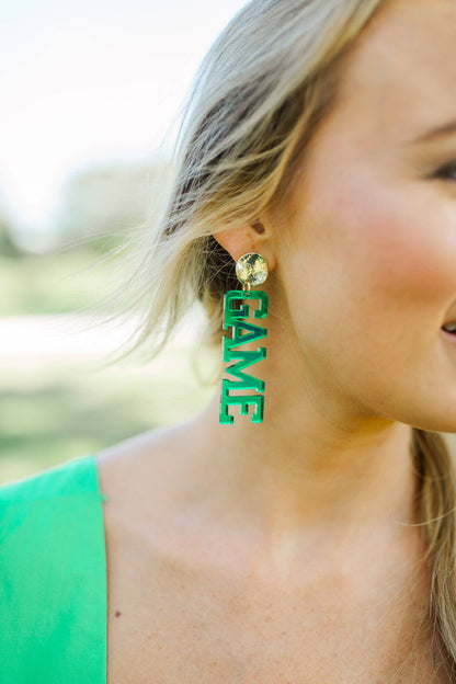 Acrylic Green/Gold Gameday Drops