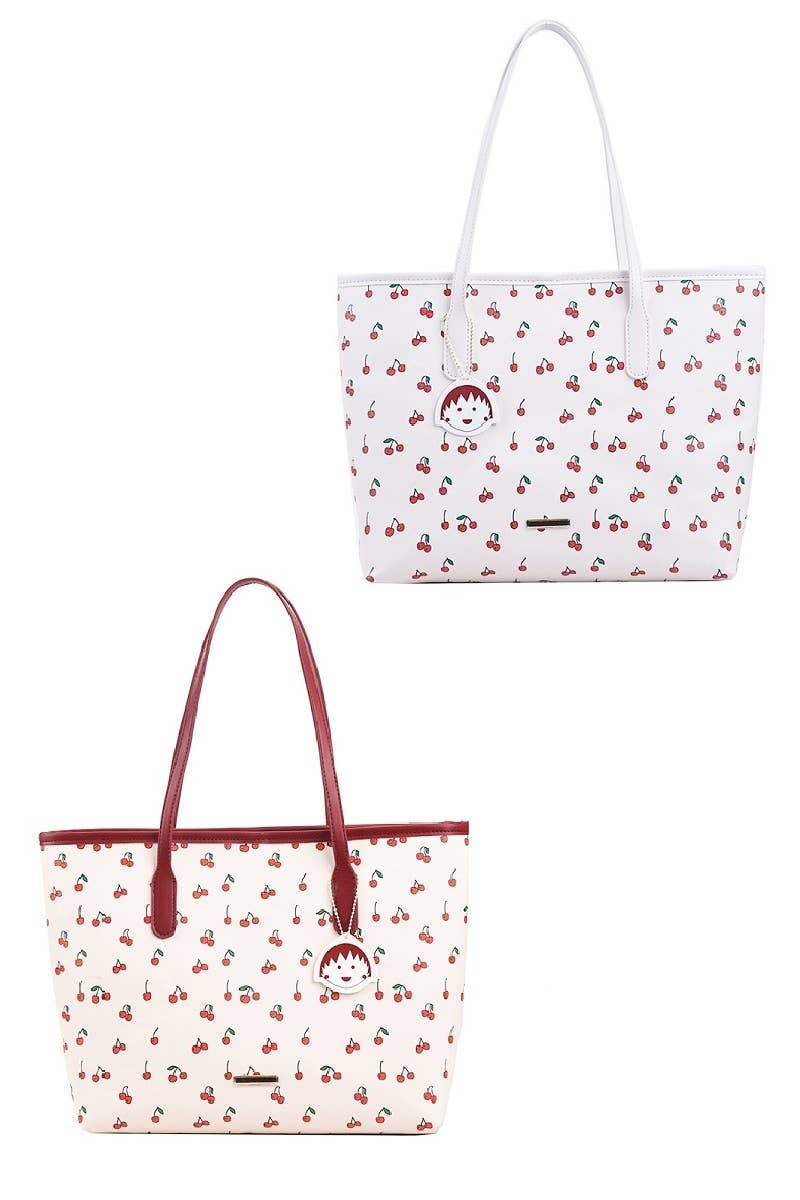 Cherry Leather Tote Bag