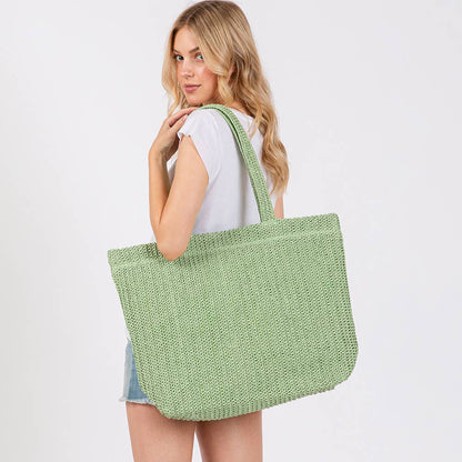 Crochet Straw Beach Bag