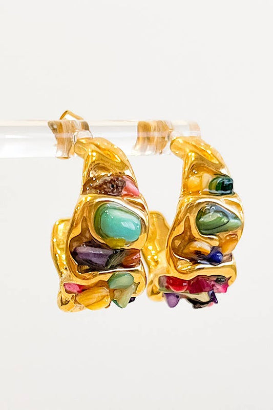 Hazel Multi-Colored Stone Earrings