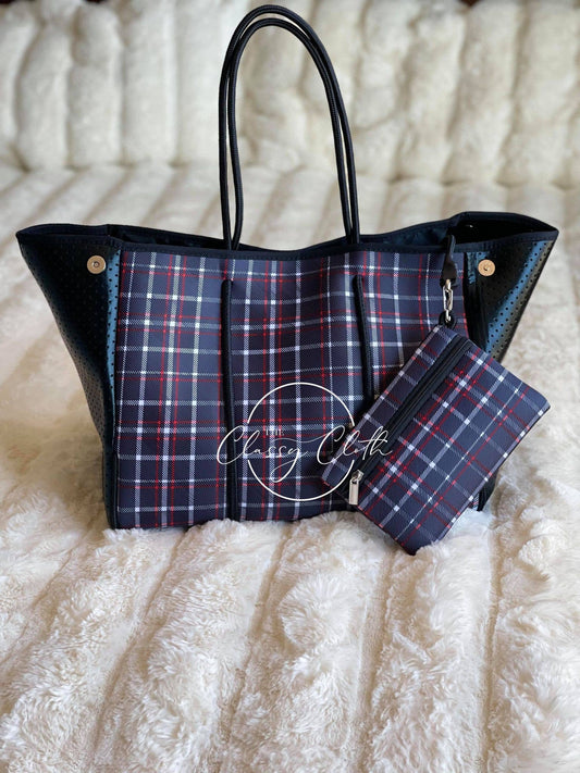 Red & Black Plaid Tote