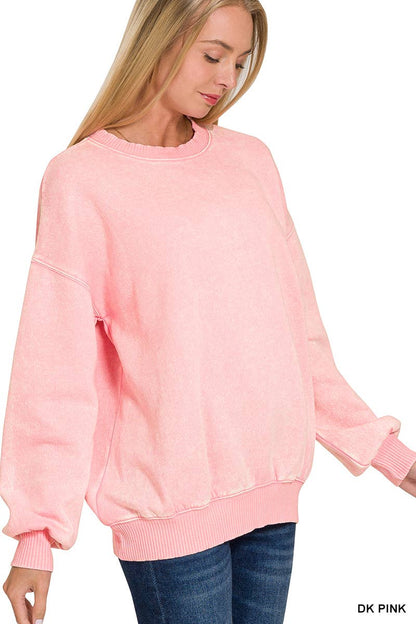 Acid Wash Oversized Pullover