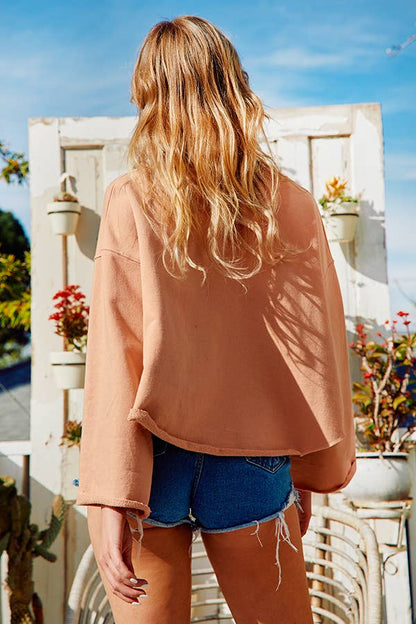 Hi-low Sweatshirt Crop Top