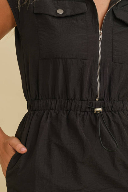ZIPPERED MINI DRESS