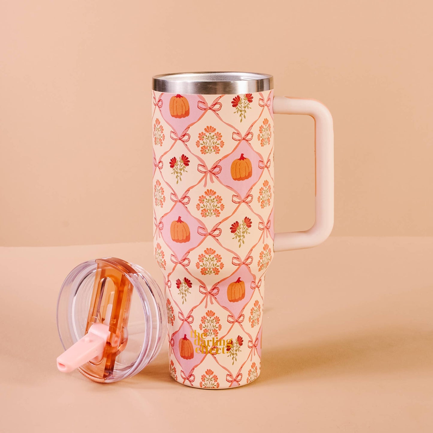 40 oz Lifestyle Flip Straw Tumbler-Patchwork Pumpkins