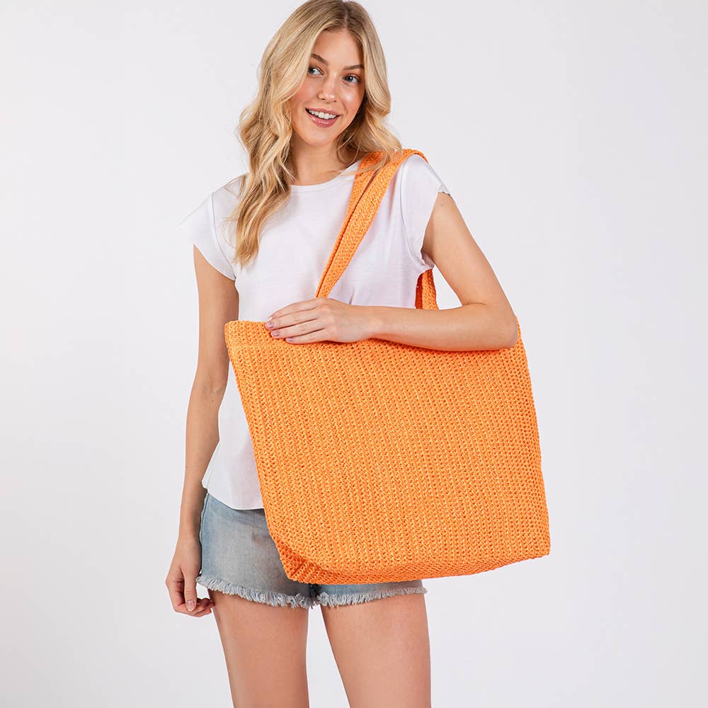 Crochet Straw Beach Bag