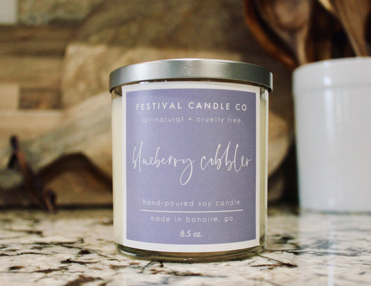 "Blueberry Cobbler" Scented Soy Candle, 8.5 ounce