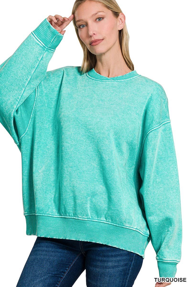 Acid Wash Oversized Pullover