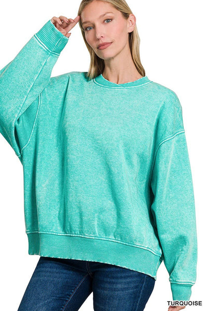Acid Wash Oversized Pullover