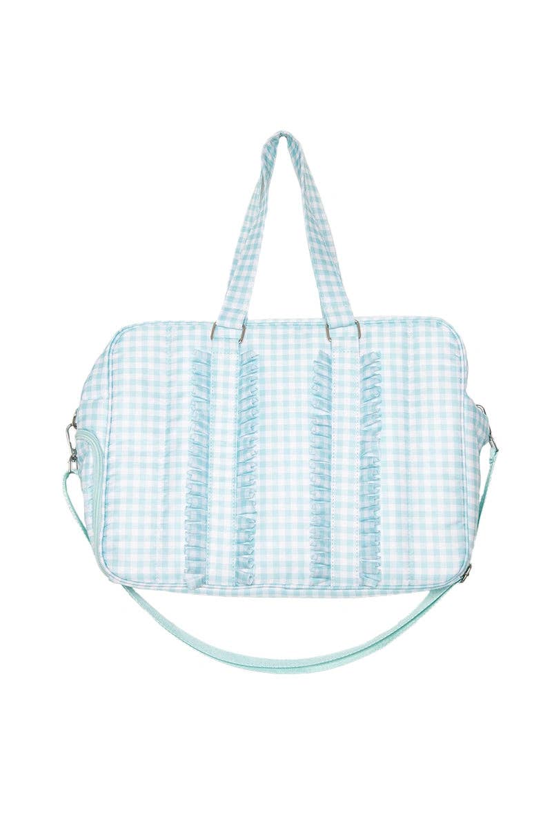 Mint Plaid Ruffle Weekend Bags Women
