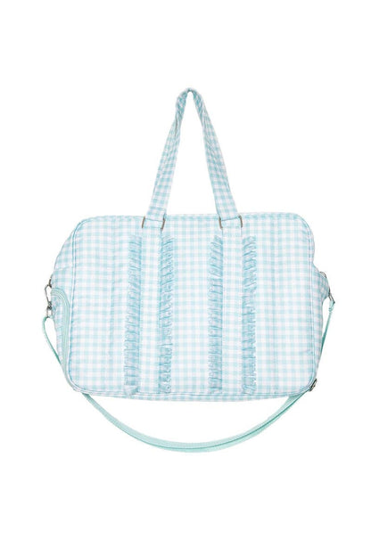 Mint Plaid Ruffle Weekend Bags Women