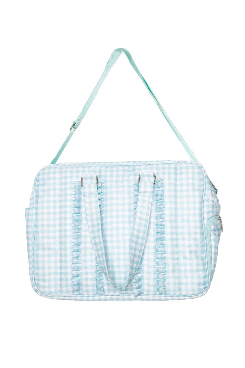 Mint Plaid Ruffle Weekend Bags Women