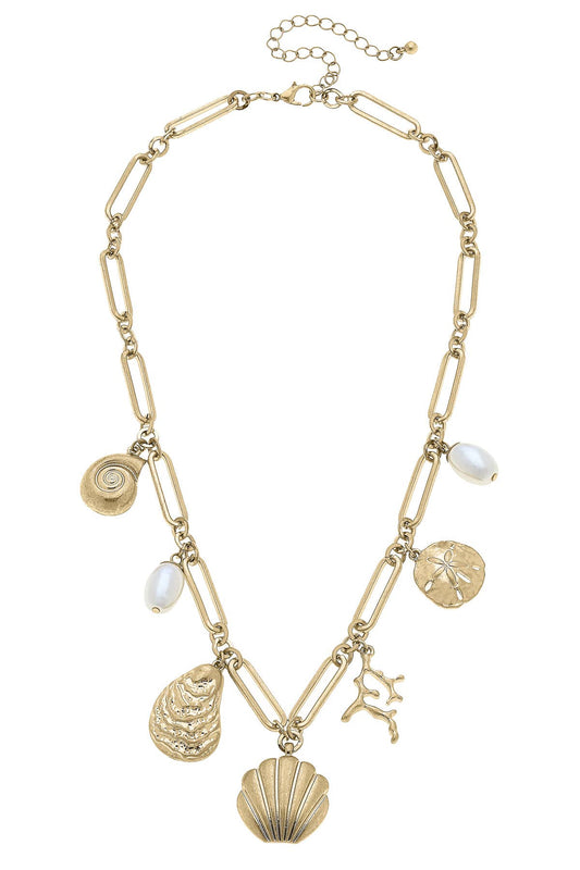 Under The Sea Charm Necklace in Shiny Gold