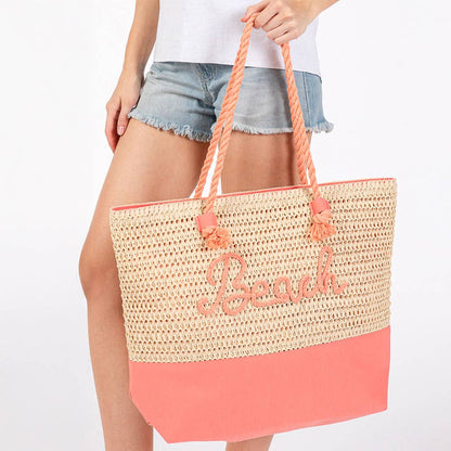 BEACH Crochet Tote Bag