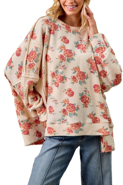 Floral Waffle Sweatshirt
