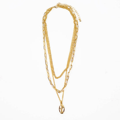 Football Layered Necklace   Gold   14"/16"/17"