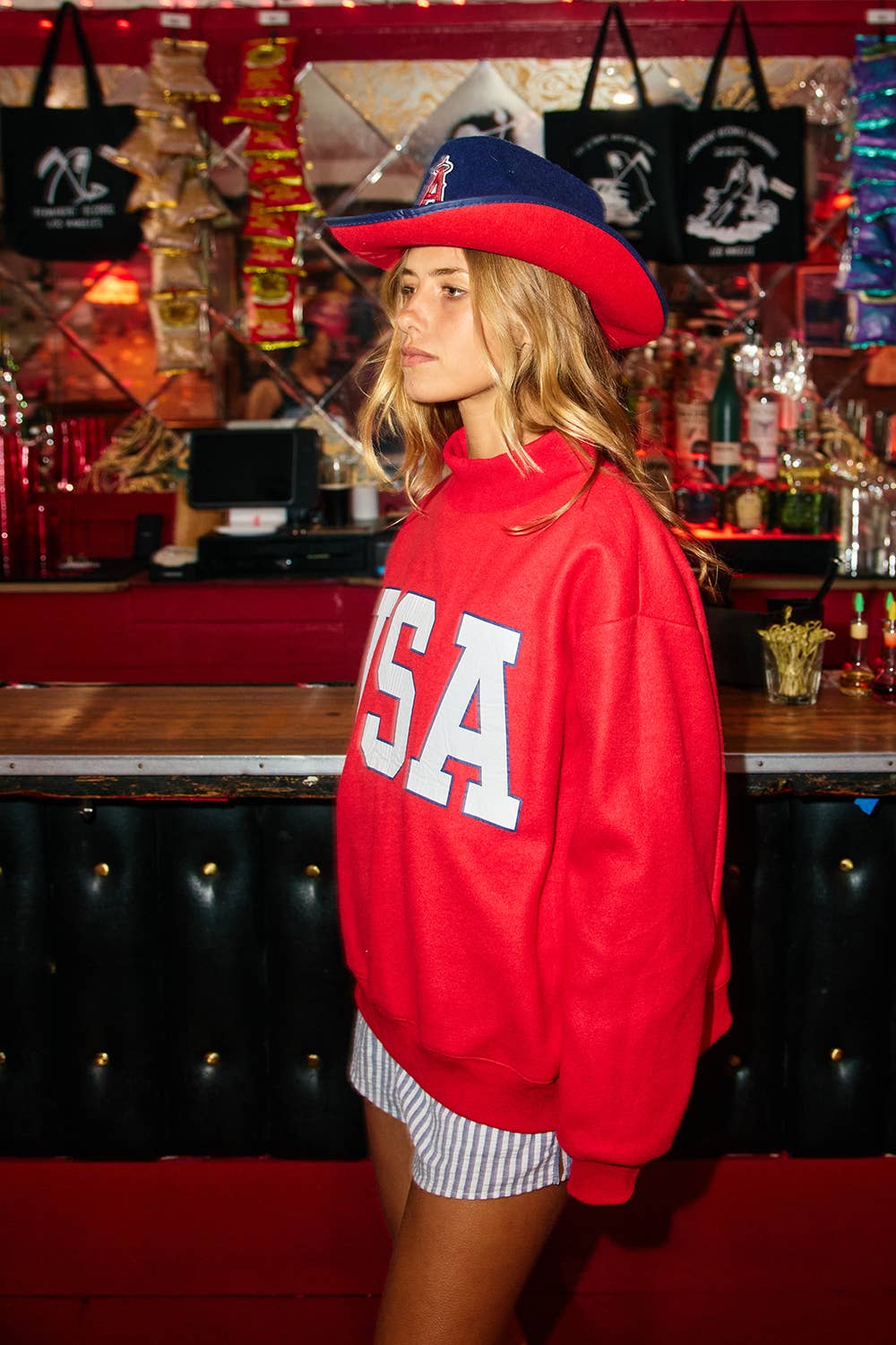 USA & FLAG' Reversible MockNeck Sweatshirt