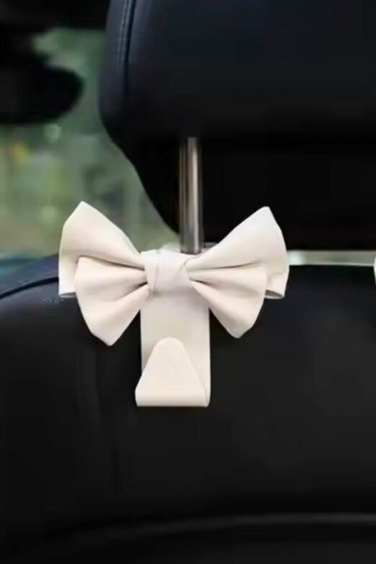 White Bow Car Storage Hook