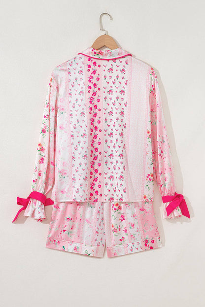 Floral Bow Tie Pajama Set