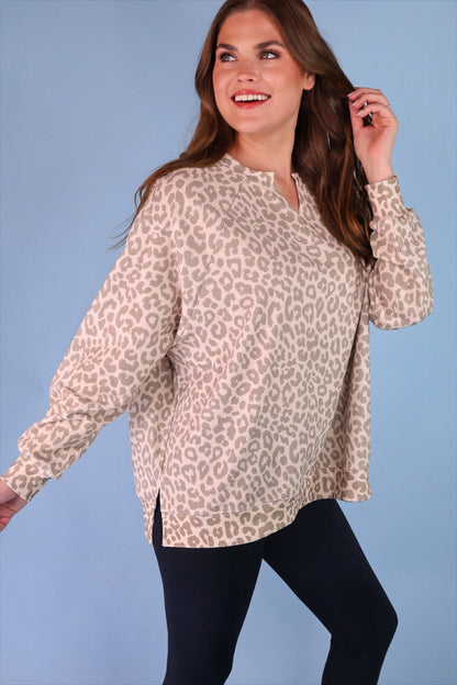Leopard Terry Pullover