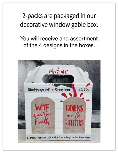 SALTY LIL' BEACH Tritan Unbreakable Stemless Wine Tumblers