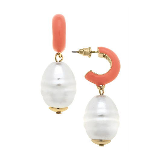 Rhea Pearl Huggie Hoop Earrings