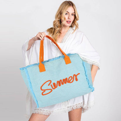 SUMMER Canvas Beach Bag