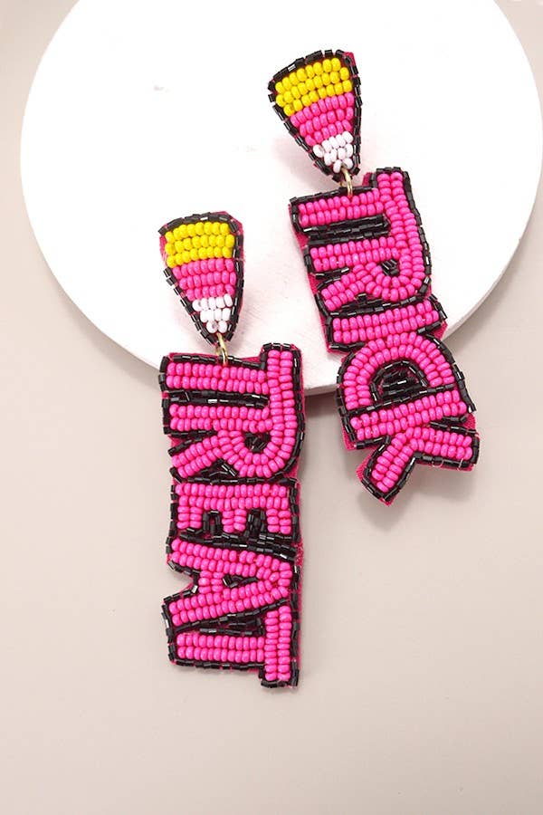 HALLOWEEN TRICK OR TREAT BEAD DROP EARRINGS