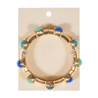 Stone Stretch Bangle Bracelet