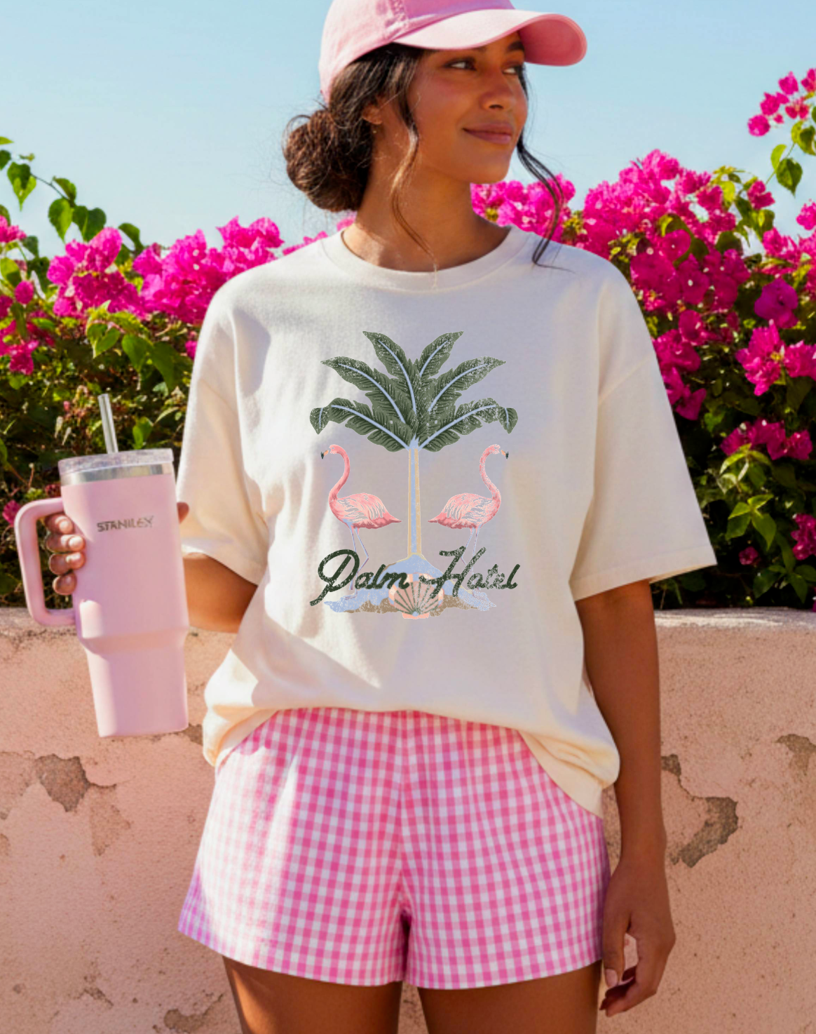 Preppy Palm Hotel Graphic Tee Summer Palm Springs Vacation