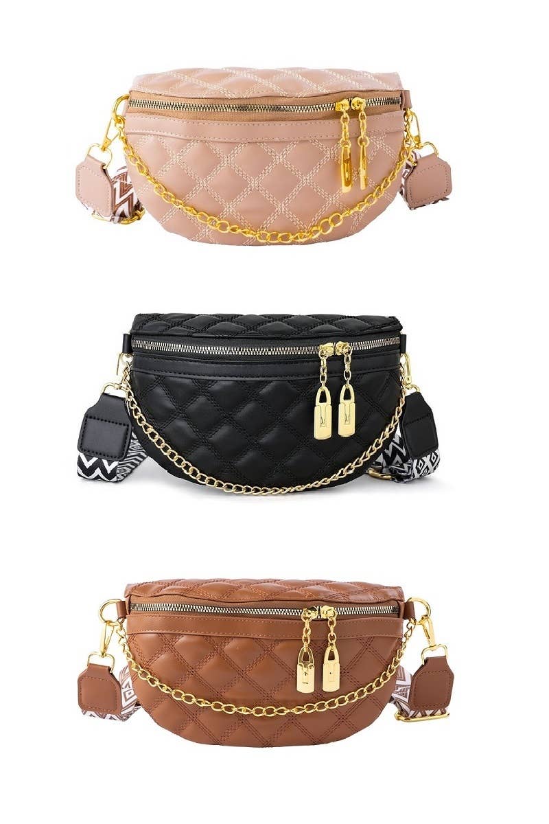 Quilted Vegan Leather Crossbody Bum Bag