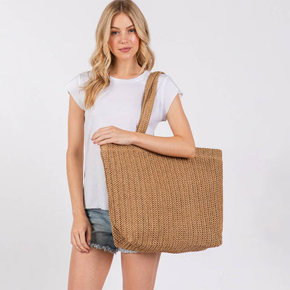 Crochet Straw Beach Bag